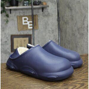 Foamwalk Mens Faux Fur EVA Clogs Slippers 167cf302df1cd4 Navy Blue 10